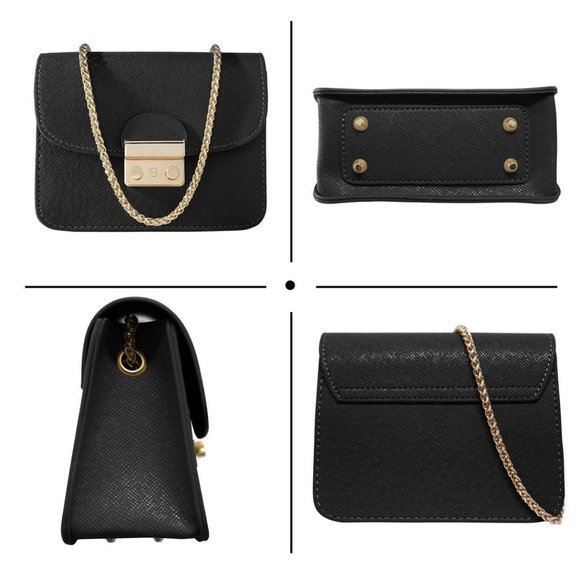 Small Evening Bags for Women Crossbody Bag Chain - Black-mini Size Clutch - Picture 7 of 7